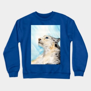 Snow leopard watercolor Crewneck Sweatshirt